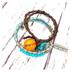 Bohemian Gypsy Tribal Turquoise Bracelets BUNDLE!!